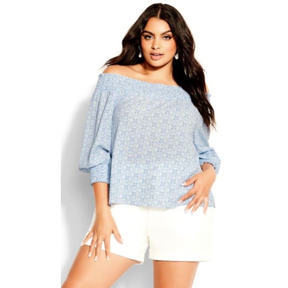 City Chic Top Soft Shadow Top in Blue - XL (22)